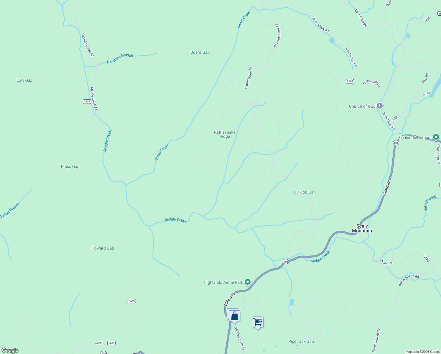 map of restaurants, bars, coffee shops, grocery stores, and more near 526 Grandaddy Still Road in Macon