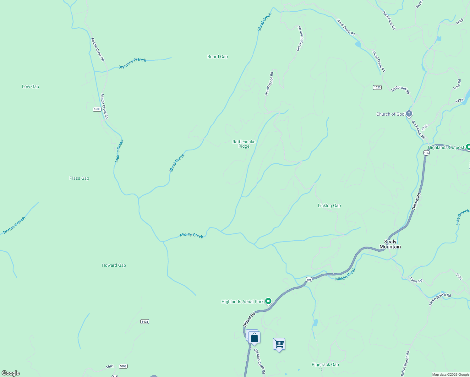 map of restaurants, bars, coffee shops, grocery stores, and more near 526 Grandaddy Still Road in Macon