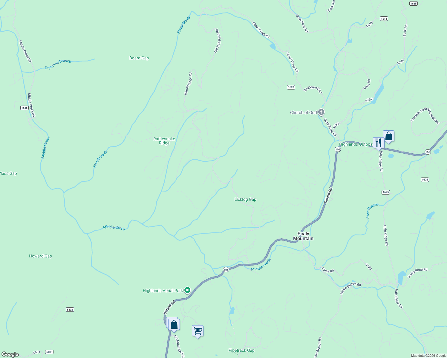 map of restaurants, bars, coffee shops, grocery stores, and more near 1126 Highland Gap Rd in Macon
