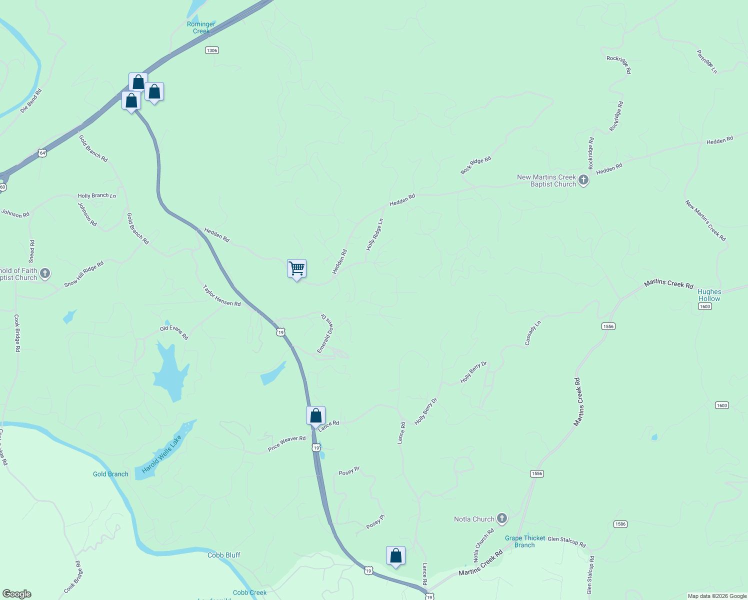 map of restaurants, bars, coffee shops, grocery stores, and more near 26 Millers Run in Murphy