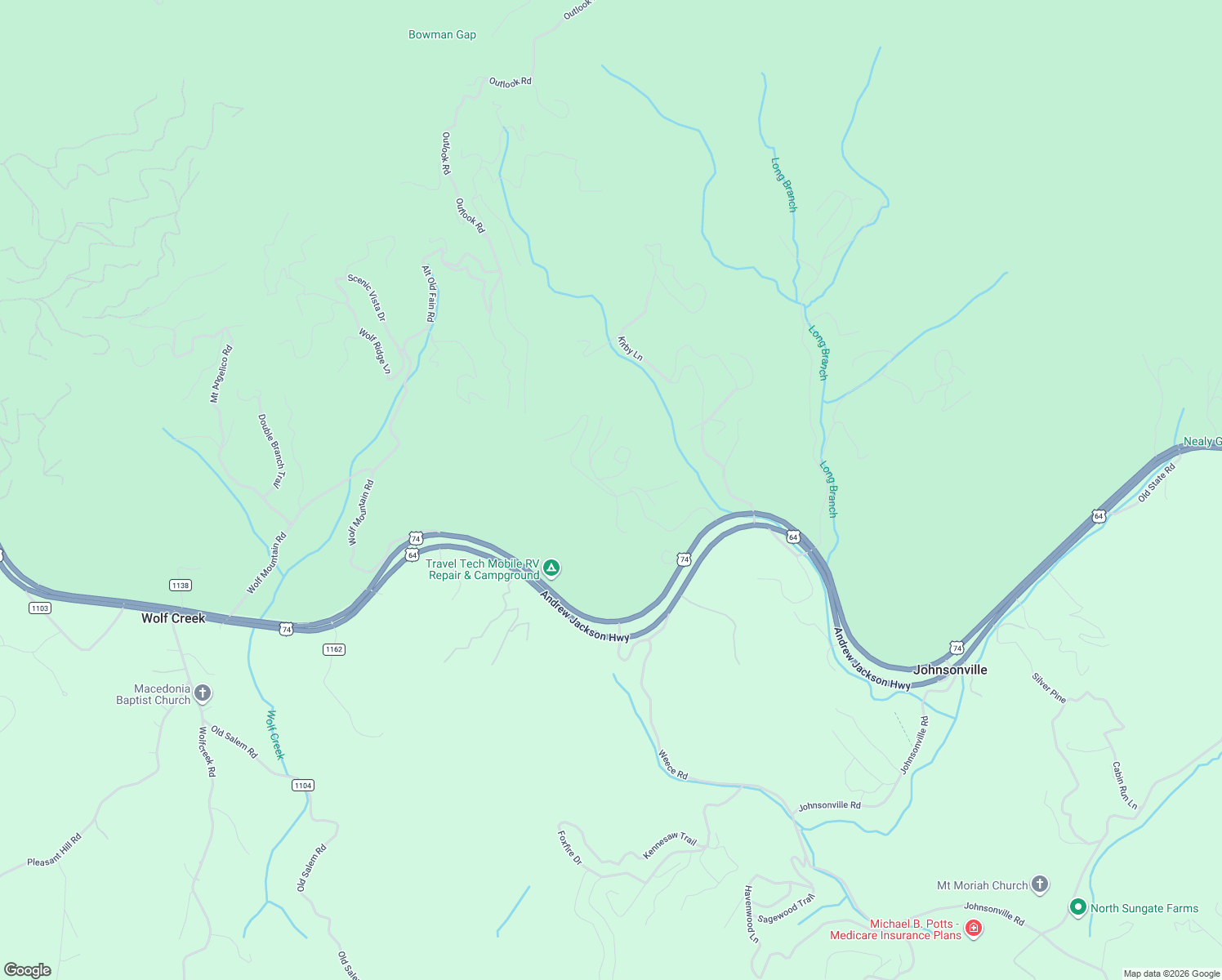 map of restaurants, bars, coffee shops, grocery stores, and more near 120 Clay Durrett Road in Murphy