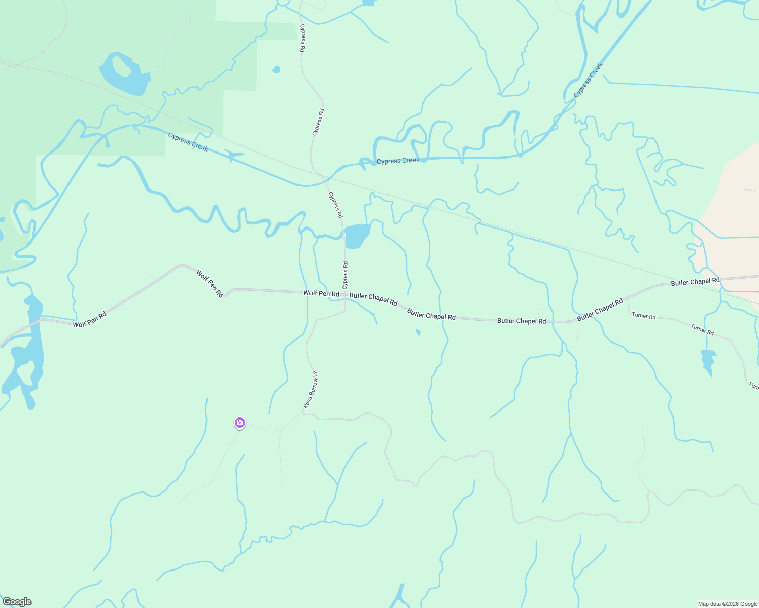 map of restaurants, bars, coffee shops, grocery stores, and more near 3224 Butler Chapel Road in Ramer