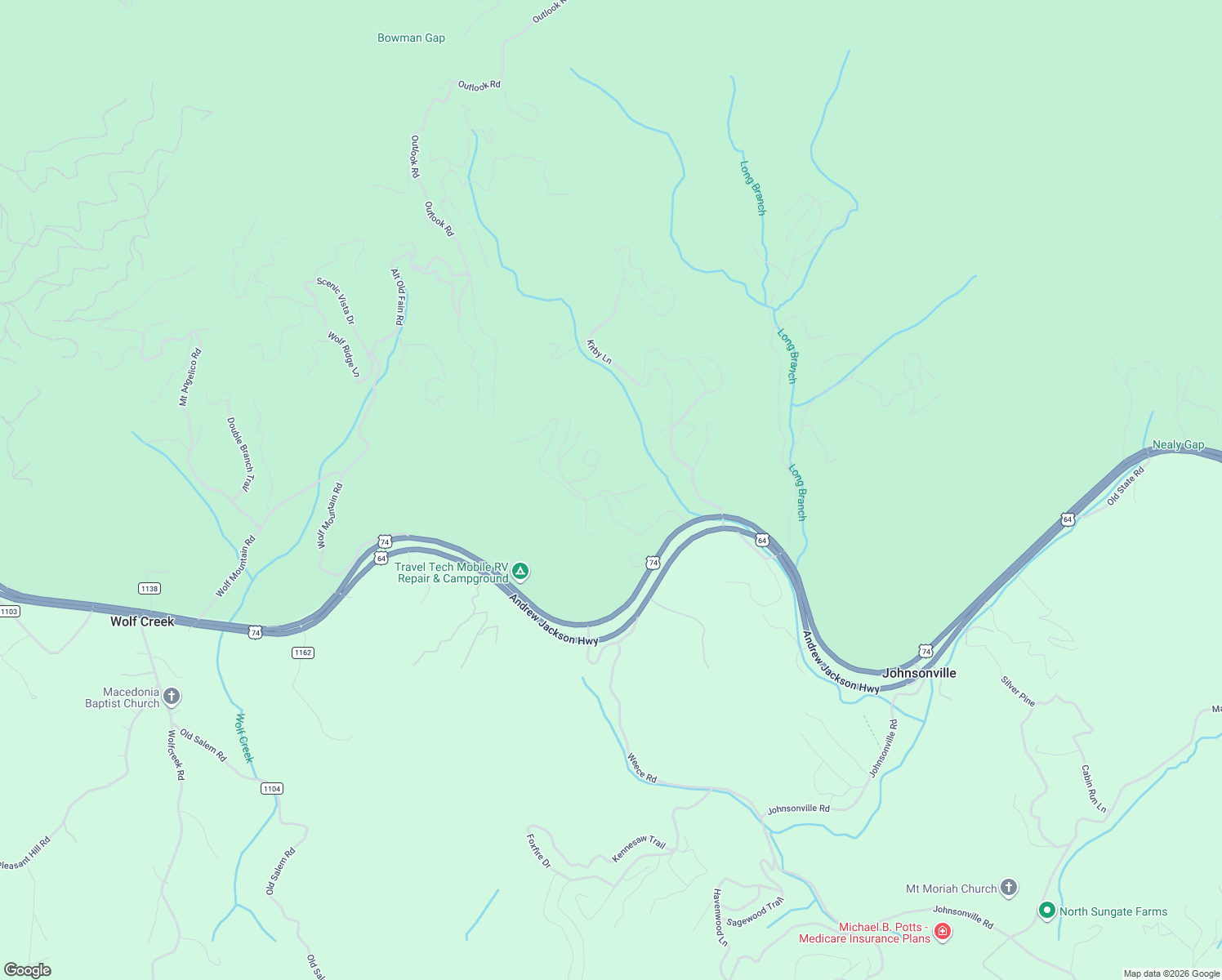 map of restaurants, bars, coffee shops, grocery stores, and more near 17270 U.S. 64 in Murphy