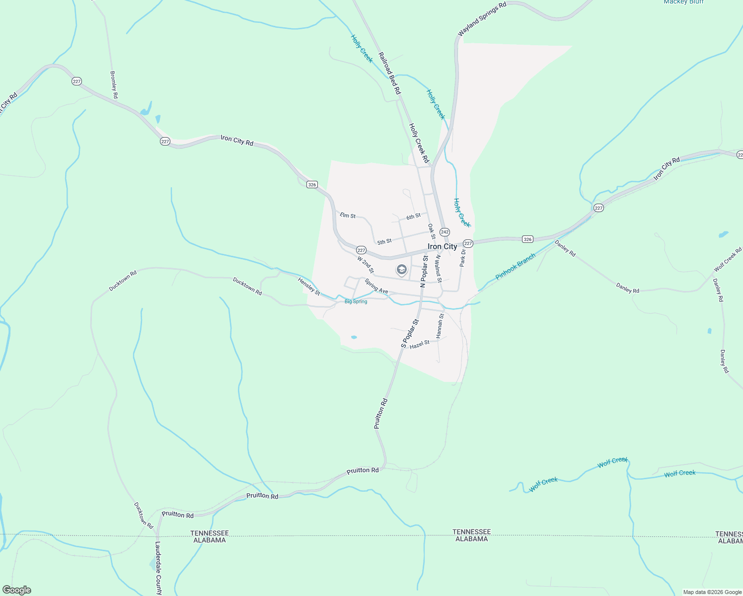 map of restaurants, bars, coffee shops, grocery stores, and more near County Highway 1761 in Iron City