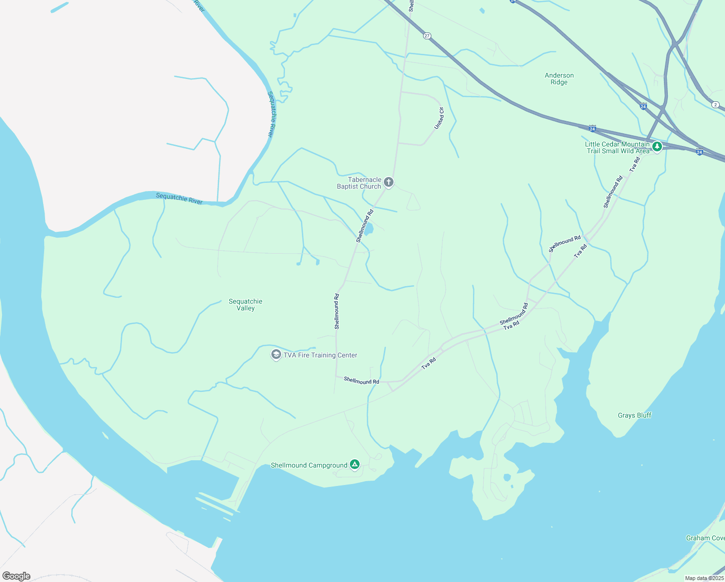 map of restaurants, bars, coffee shops, grocery stores, and more near 176 Parkers Trail in Jasper