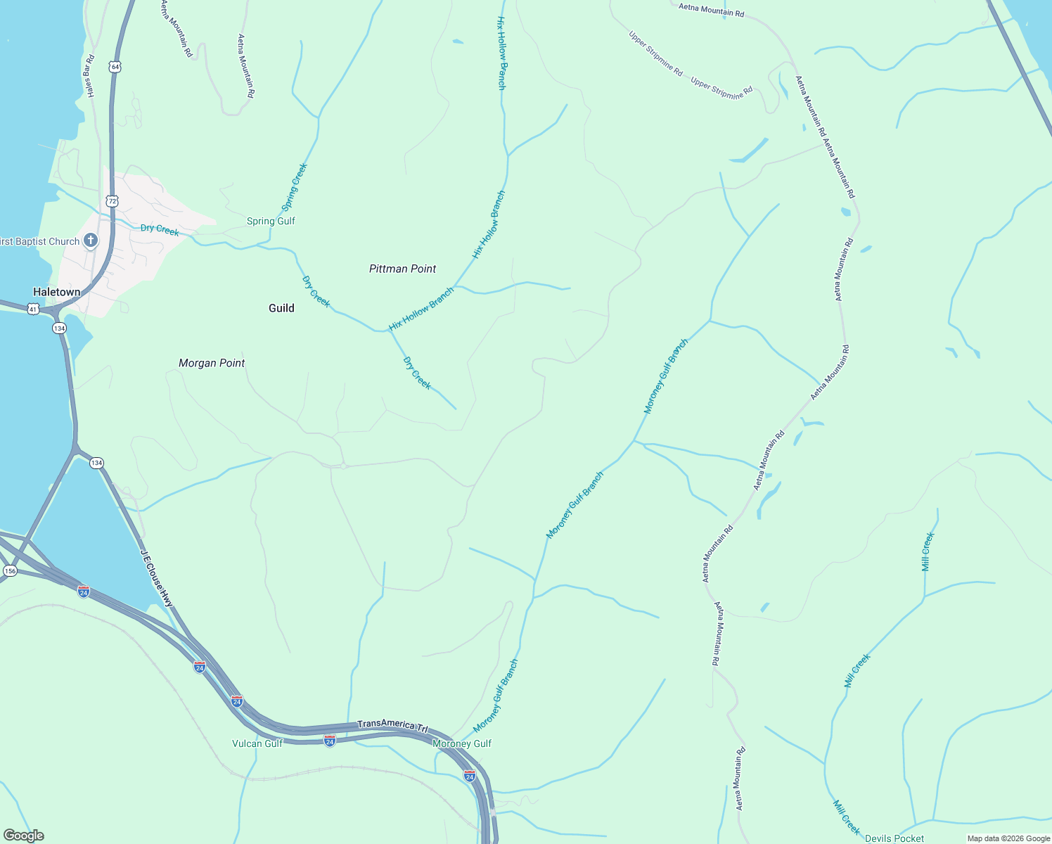 map of restaurants, bars, coffee shops, grocery stores, and more near Morgan Point Road in Whiteside