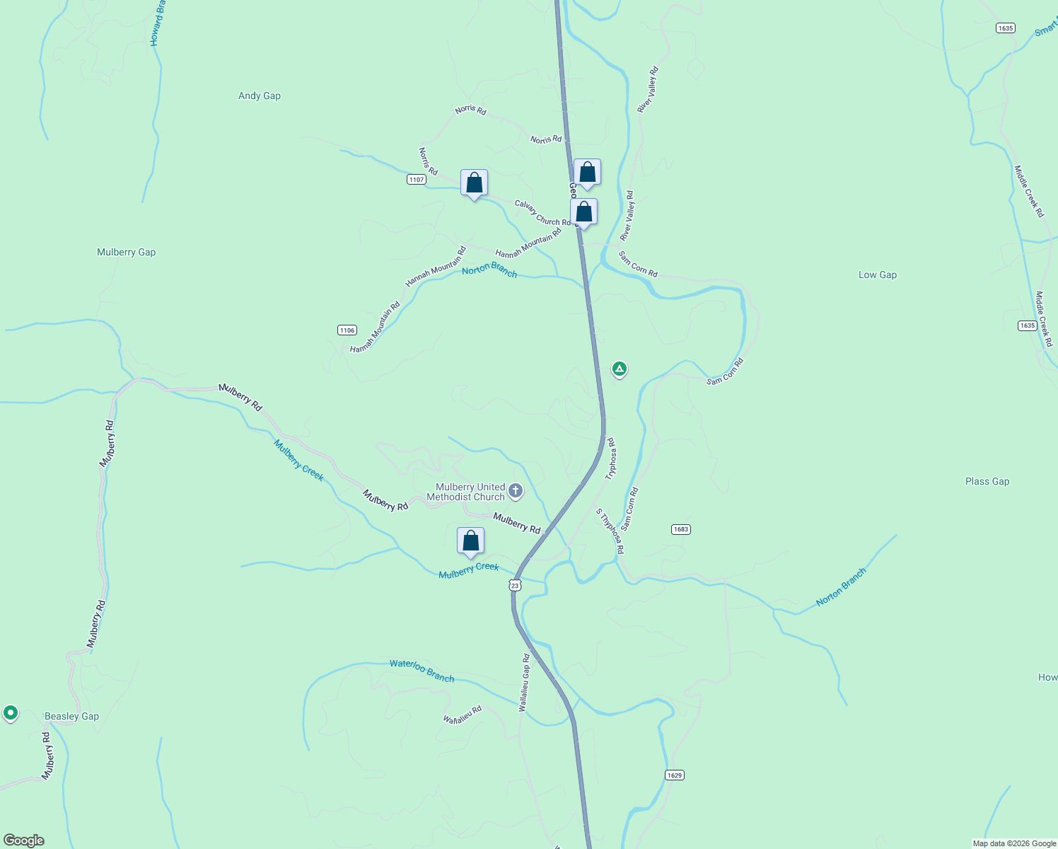 map of restaurants, bars, coffee shops, grocery stores, and more near 260 Rebel Ridge Road in Otto