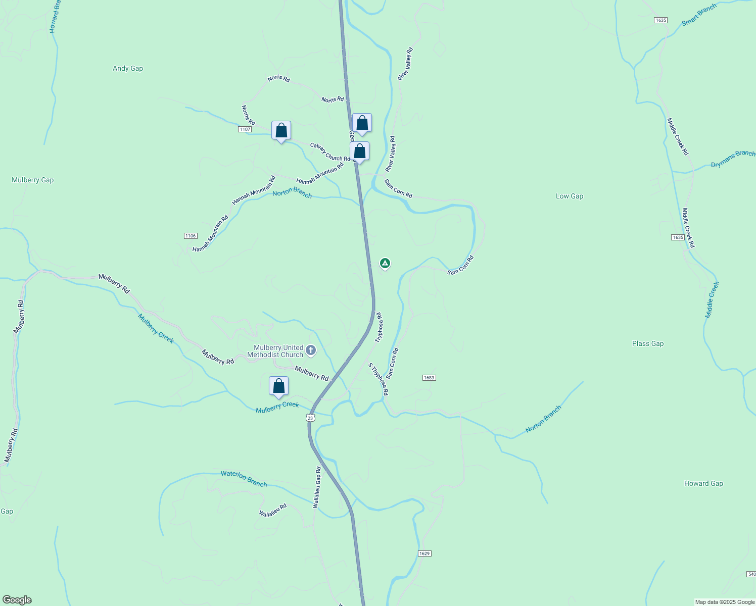 map of restaurants, bars, coffee shops, grocery stores, and more near 10912 Georgia Road in Otto