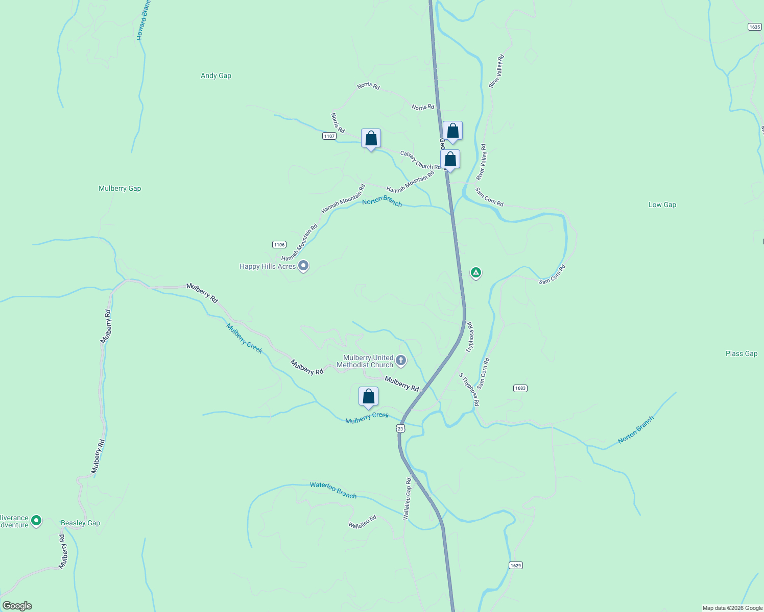 map of restaurants, bars, coffee shops, grocery stores, and more near 450 Rebel Ridge Road in Otto