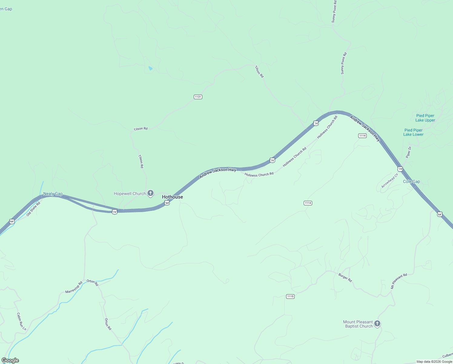 map of restaurants, bars, coffee shops, grocery stores, and more near 62 Laurel Lane in Murphy