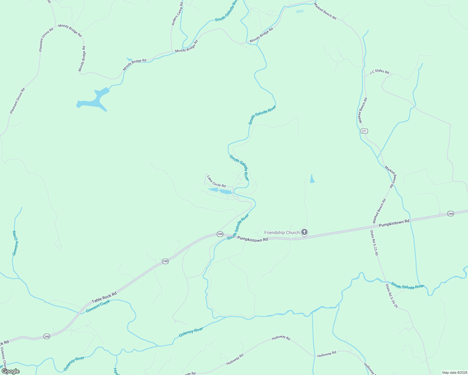 map of restaurants, bars, coffee shops, grocery stores, and more near 506 Laurel and Hardy Lake Road in Pickens County