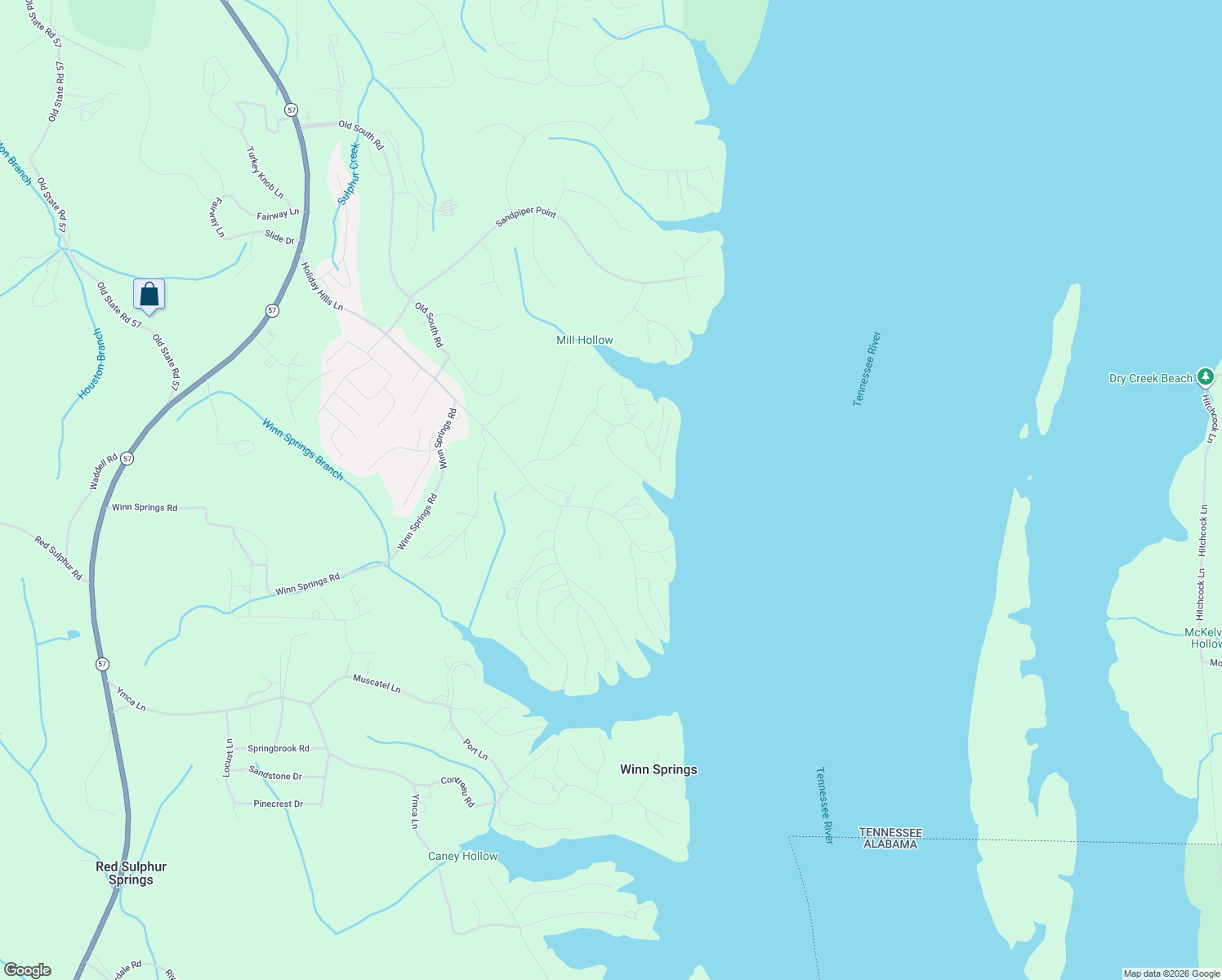 map of restaurants, bars, coffee shops, grocery stores, and more near 80 Island View Drive in Counce