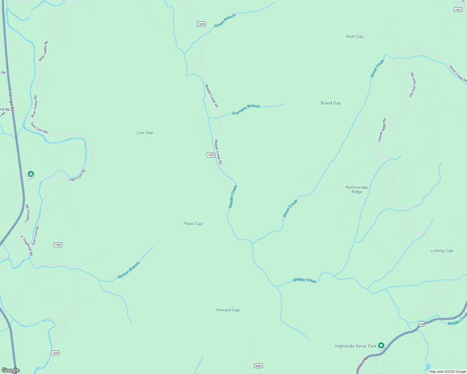 map of restaurants, bars, coffee shops, grocery stores, and more near 174 Upper Middle Creek Road in Otto