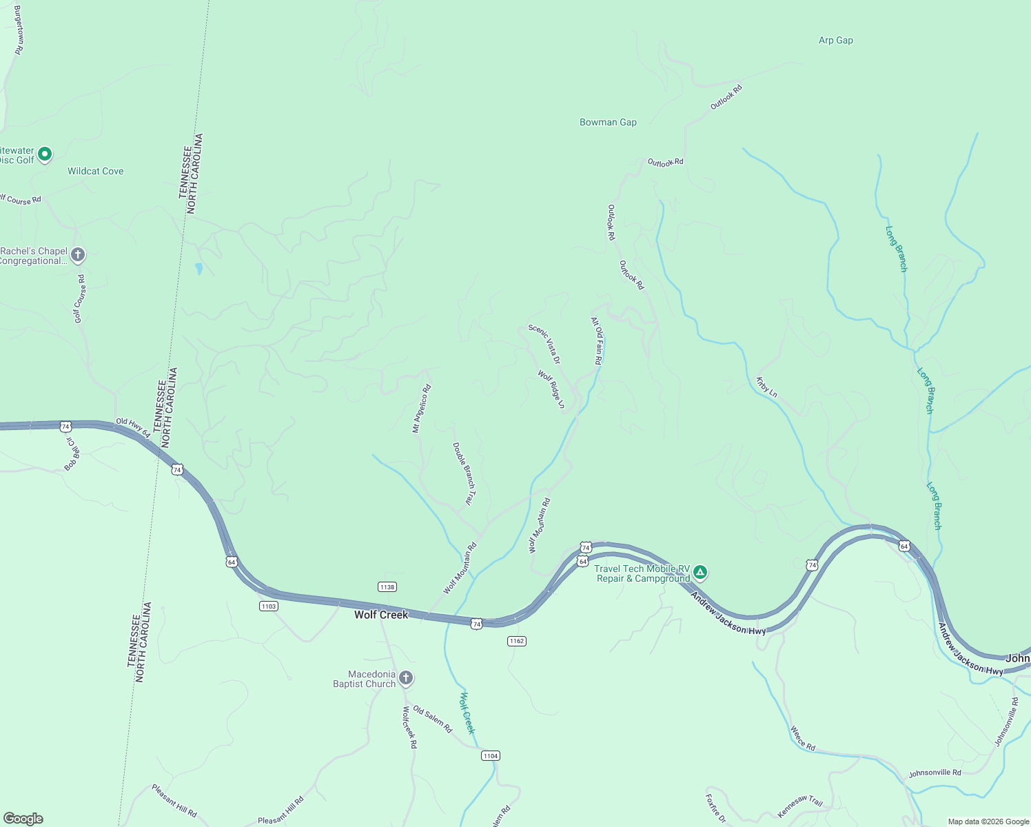 map of restaurants, bars, coffee shops, grocery stores, and more near 750 Wolf Mountain Road in Murphy