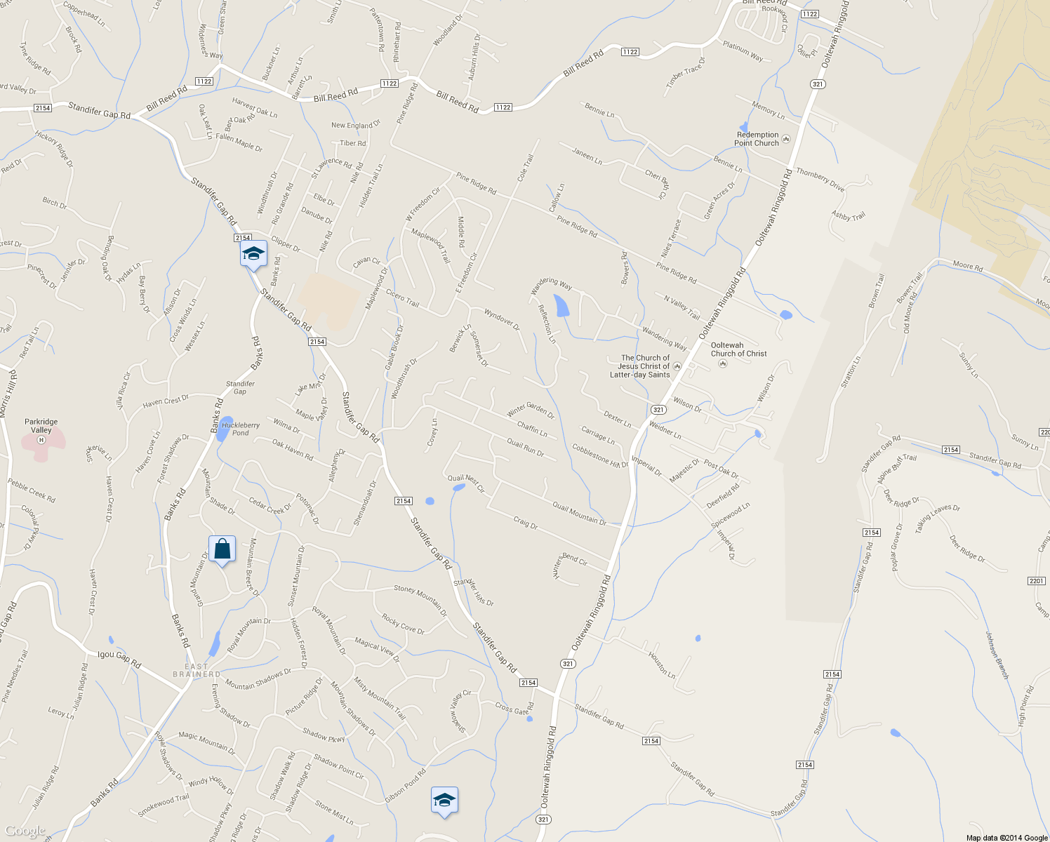 map of restaurants, bars, coffee shops, grocery stores, and more near 9007 Chaffin Lane in Chattanooga