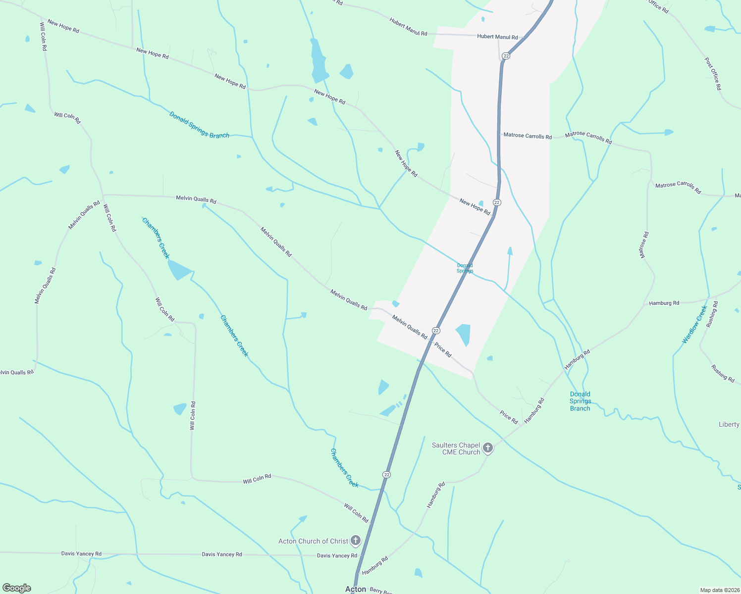 map of restaurants, bars, coffee shops, grocery stores, and more near 337 Melvin Qualls Road in Michie