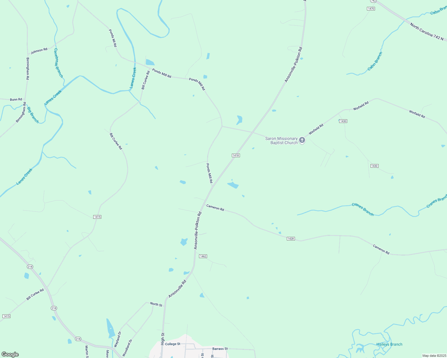 map of restaurants, bars, coffee shops, grocery stores, and more near 7849 Ansonville-Polkton Rd in Polkton