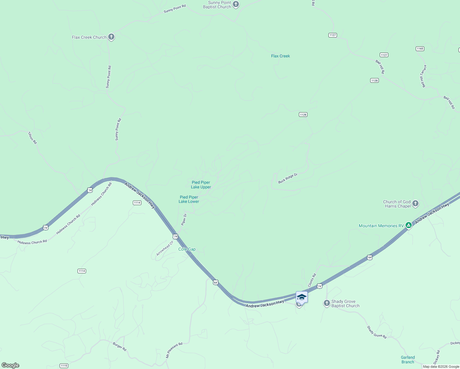 map of restaurants, bars, coffee shops, grocery stores, and more near 116 High Ridge Road in Murphy