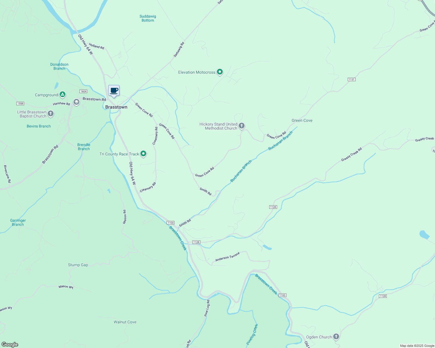 map of restaurants, bars, coffee shops, grocery stores, and more near in Brasstown