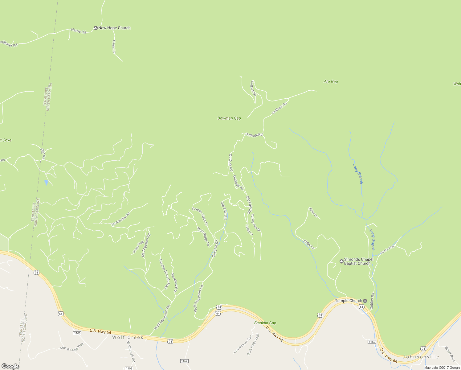 map of restaurants, bars, coffee shops, grocery stores, and more near 124 U Drive Road in Murphy