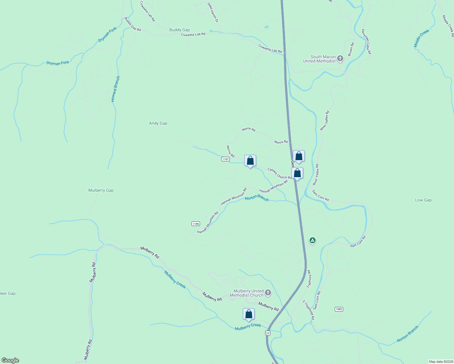 map of restaurants, bars, coffee shops, grocery stores, and more near 1-217 Lighthorse Rd in Macon