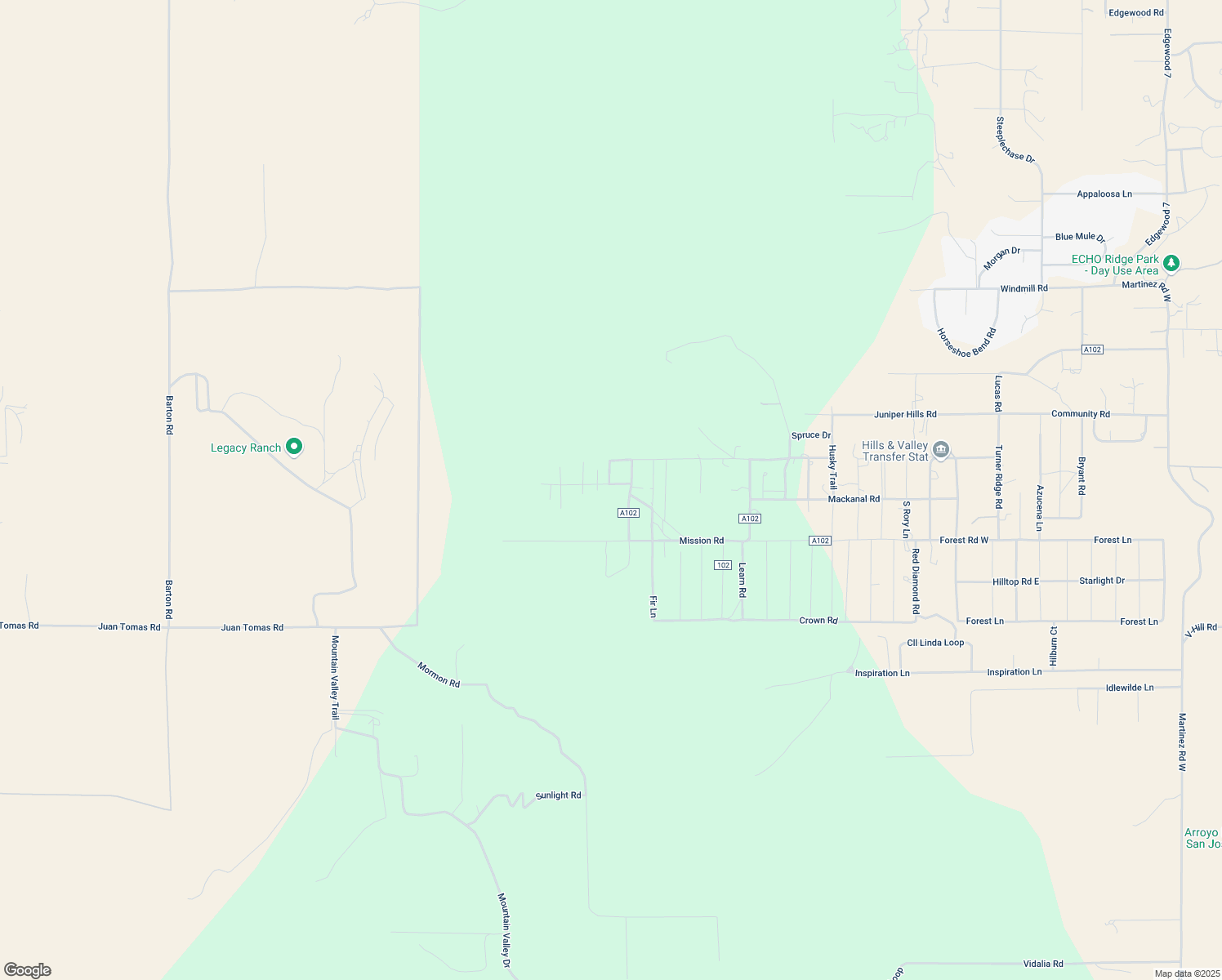 map of restaurants, bars, coffee shops, grocery stores, and more near 240 County Road 102 in Edgewood