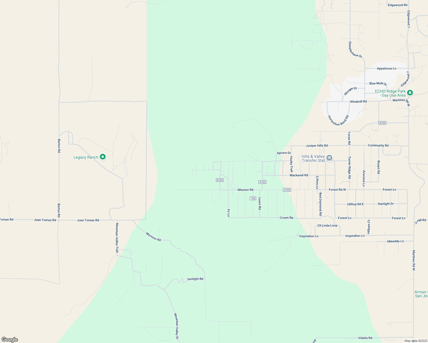 map of restaurants, bars, coffee shops, grocery stores, and more near 240 County Road 102 in Edgewood