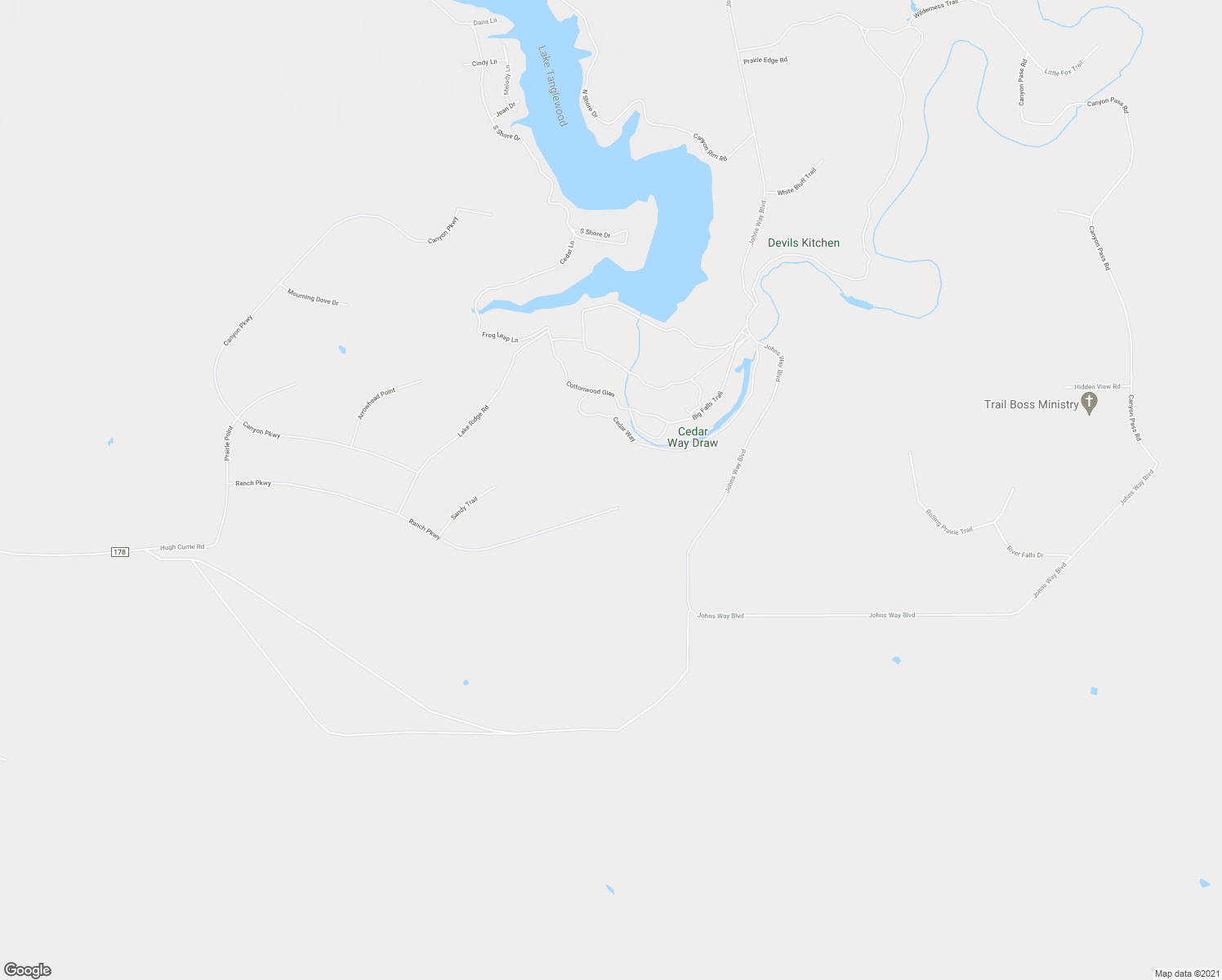map of restaurants, bars, coffee shops, grocery stores, and more near 107 Ranch Parkway in Canyon