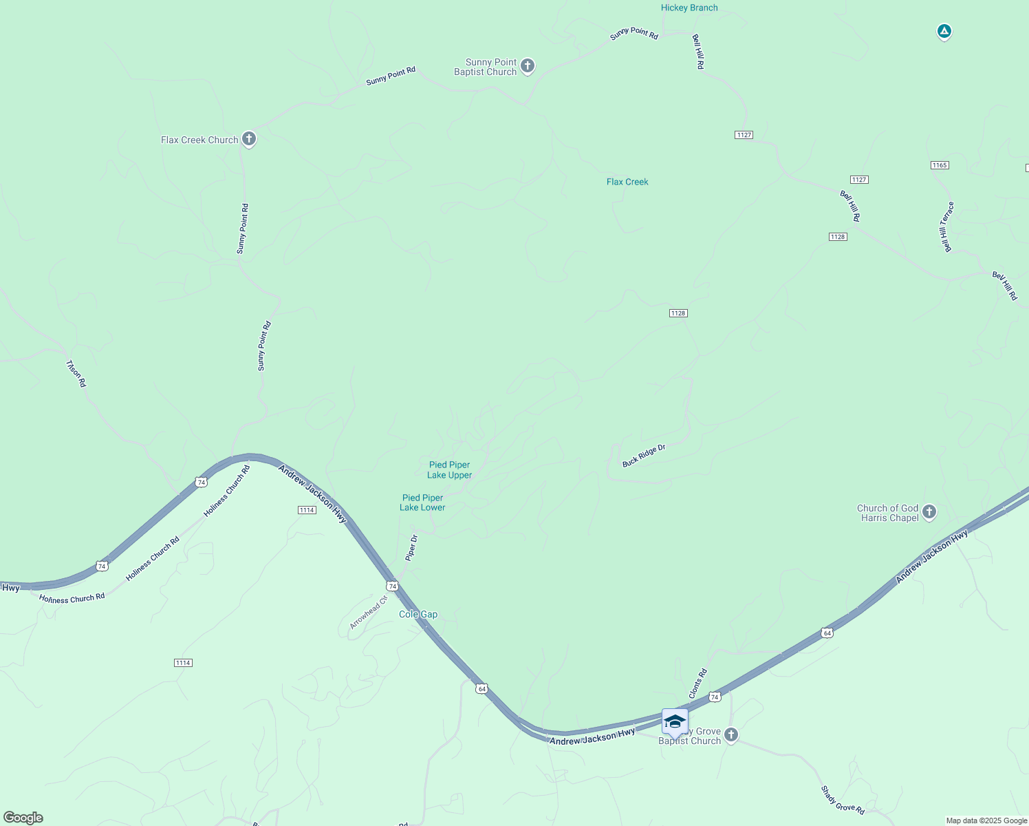 map of restaurants, bars, coffee shops, grocery stores, and more near 161 Bear Trail in Murphy