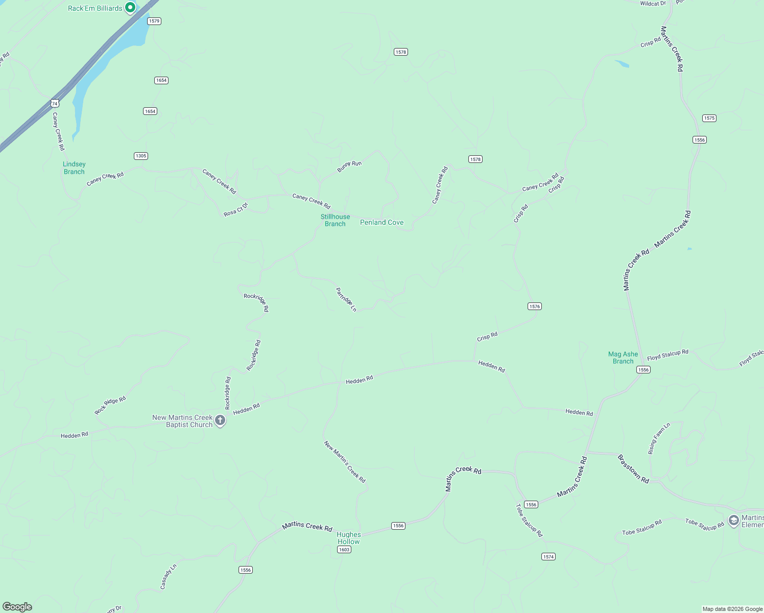 map of restaurants, bars, coffee shops, grocery stores, and more near 555 Partridge Lane in Murphy