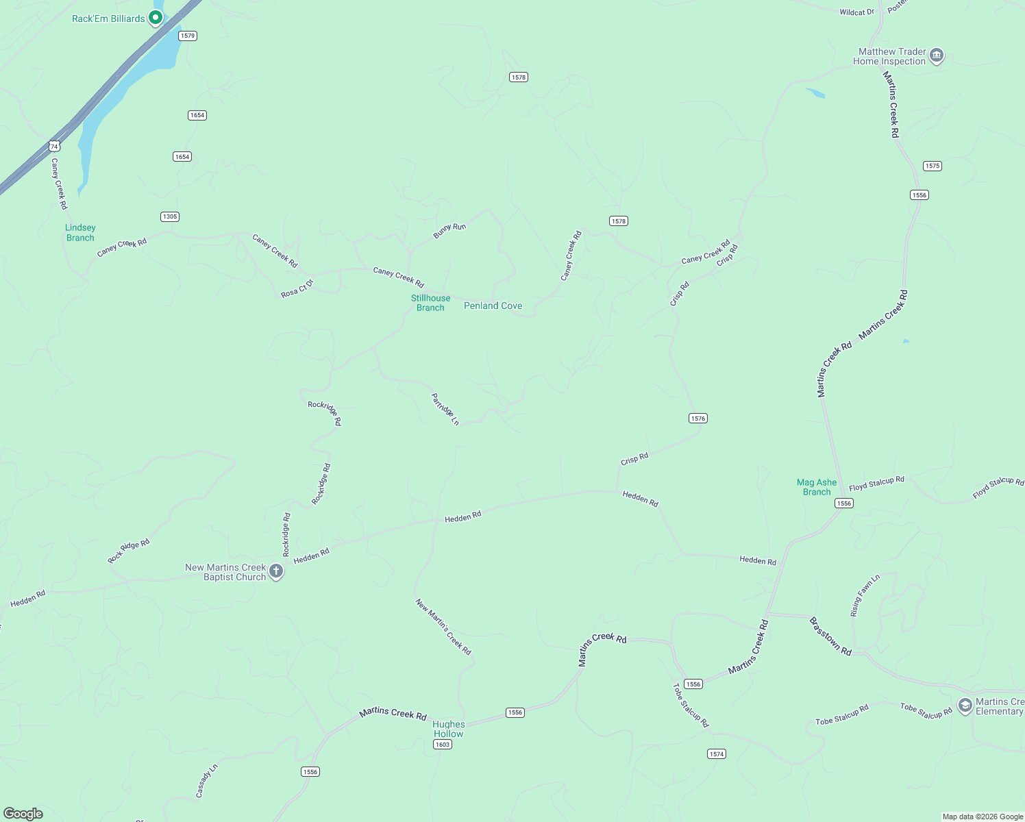 map of restaurants, bars, coffee shops, grocery stores, and more near 35 Hideaway Lane in Murphy