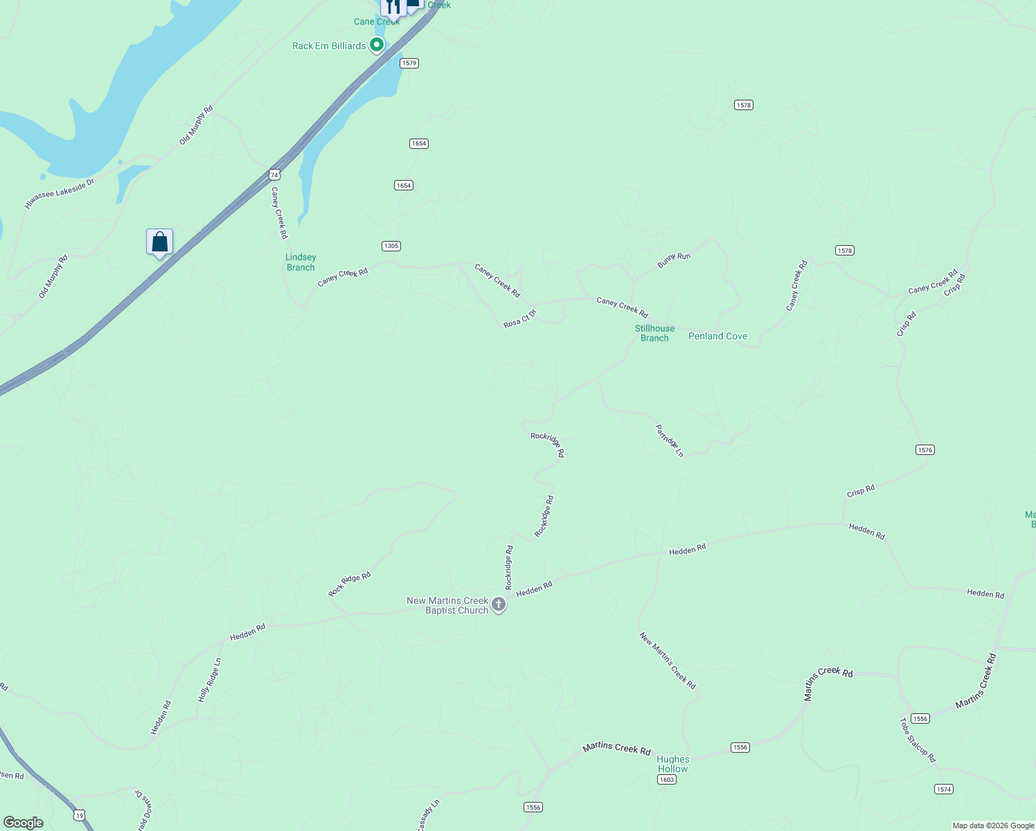 map of restaurants, bars, coffee shops, grocery stores, and more near 69 Windy Mountain Peak in Murphy