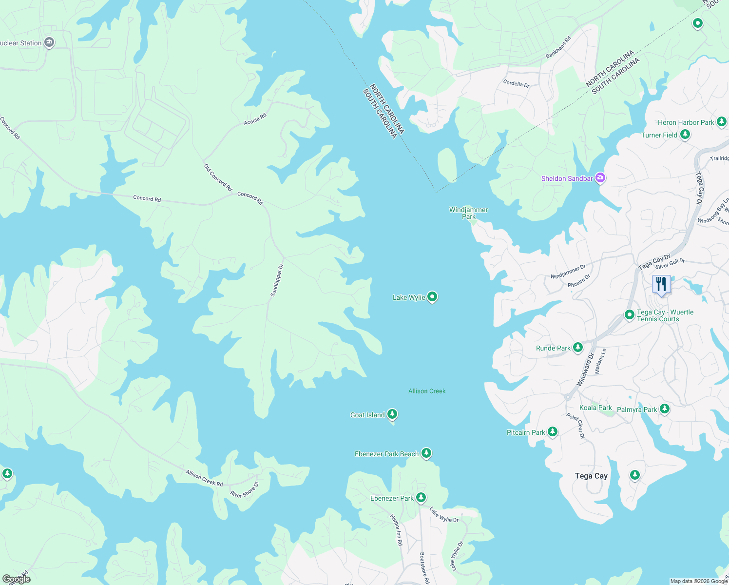 map of restaurants, bars, coffee shops, grocery stores, and more near 3801 Concord Road in York