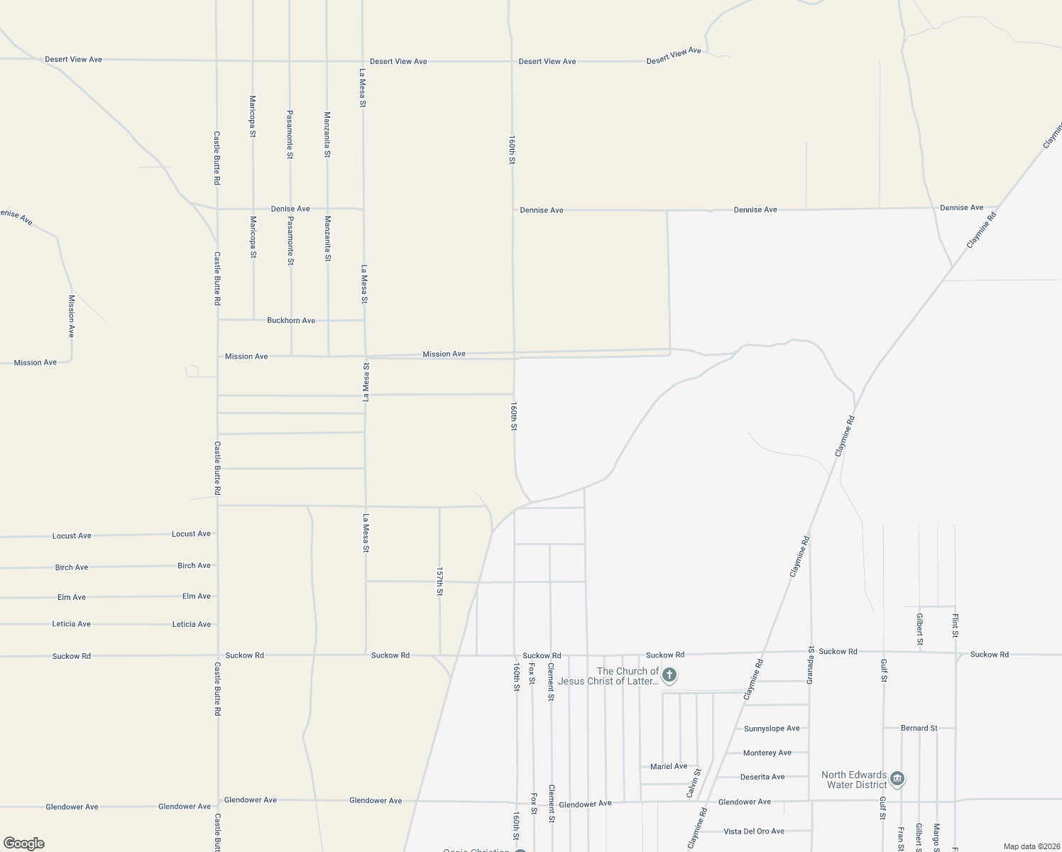 map of restaurants, bars, coffee shops, grocery stores, and more near 160th Street in North Edwards