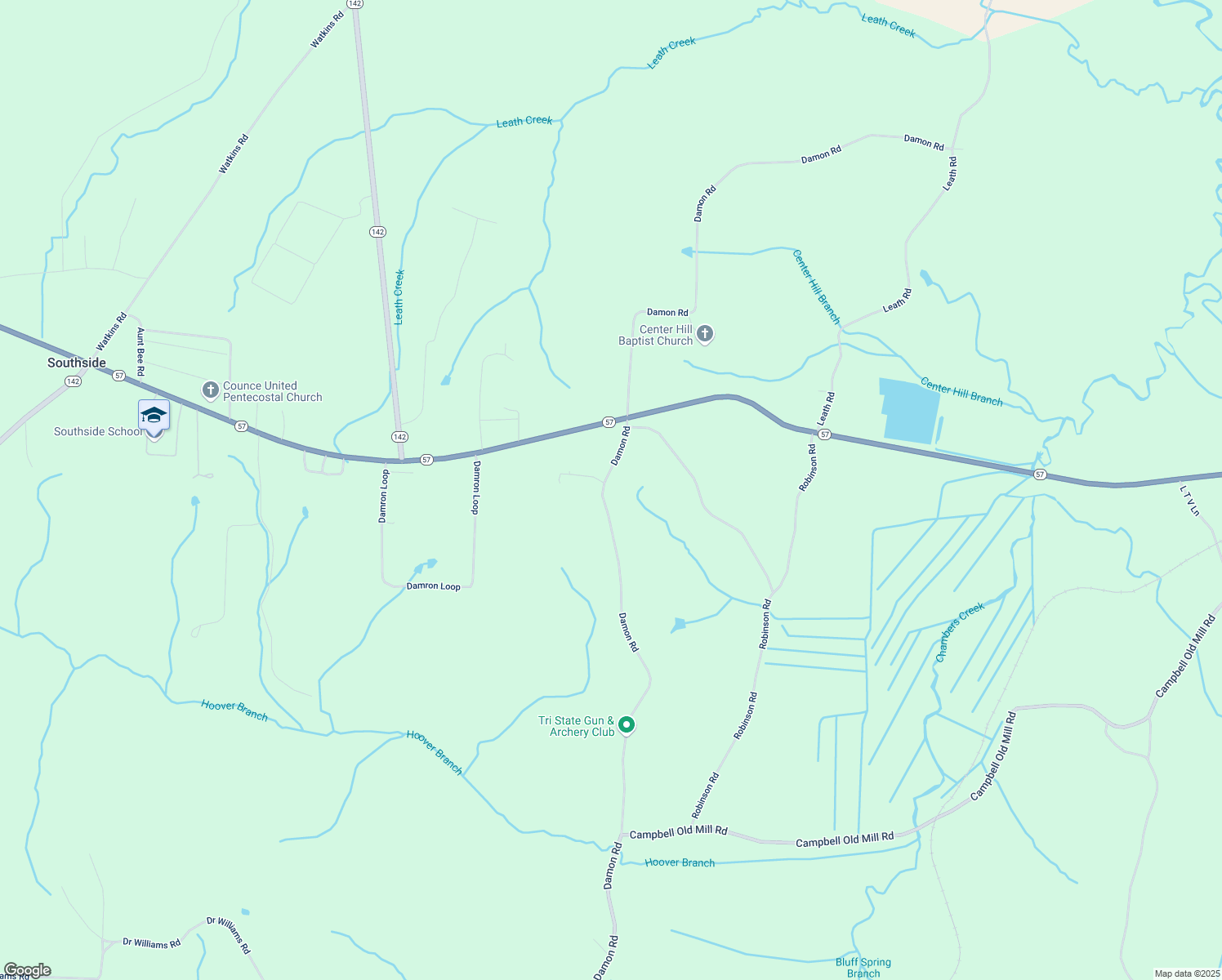 map of restaurants, bars, coffee shops, grocery stores, and more near 1865 Damon Road in Counce