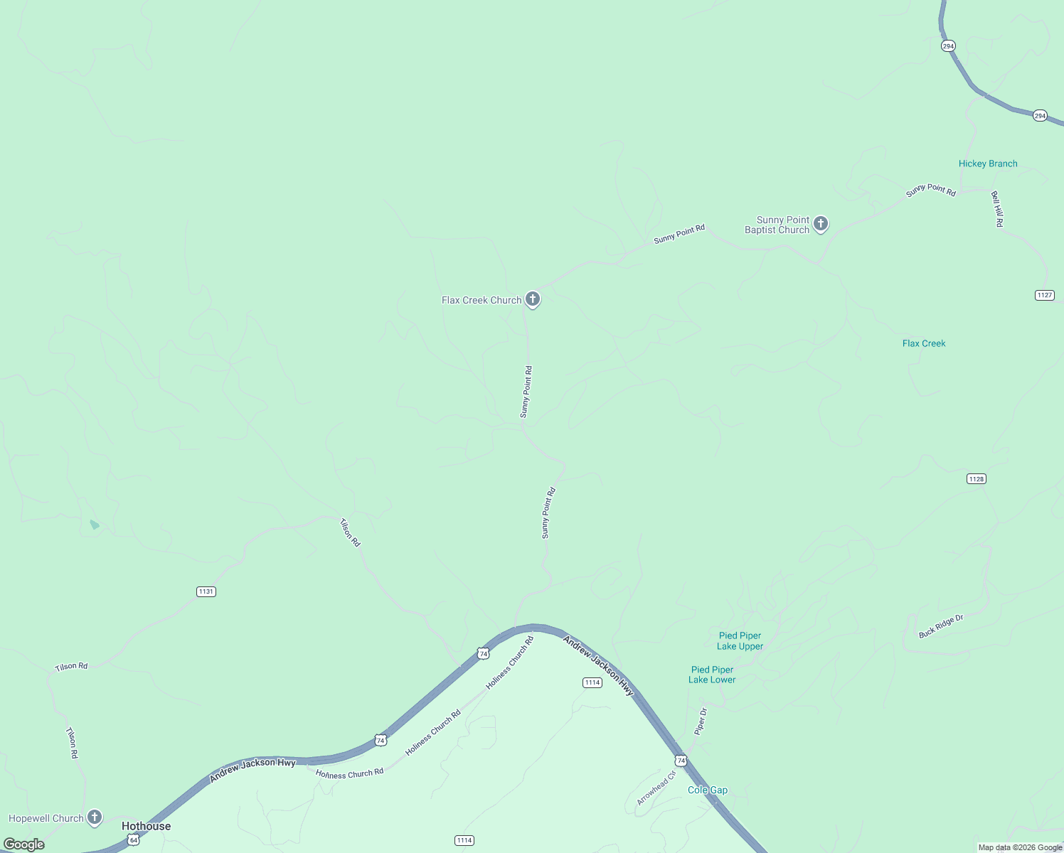 map of restaurants, bars, coffee shops, grocery stores, and more near 26 Pinewood Drive in Murphy