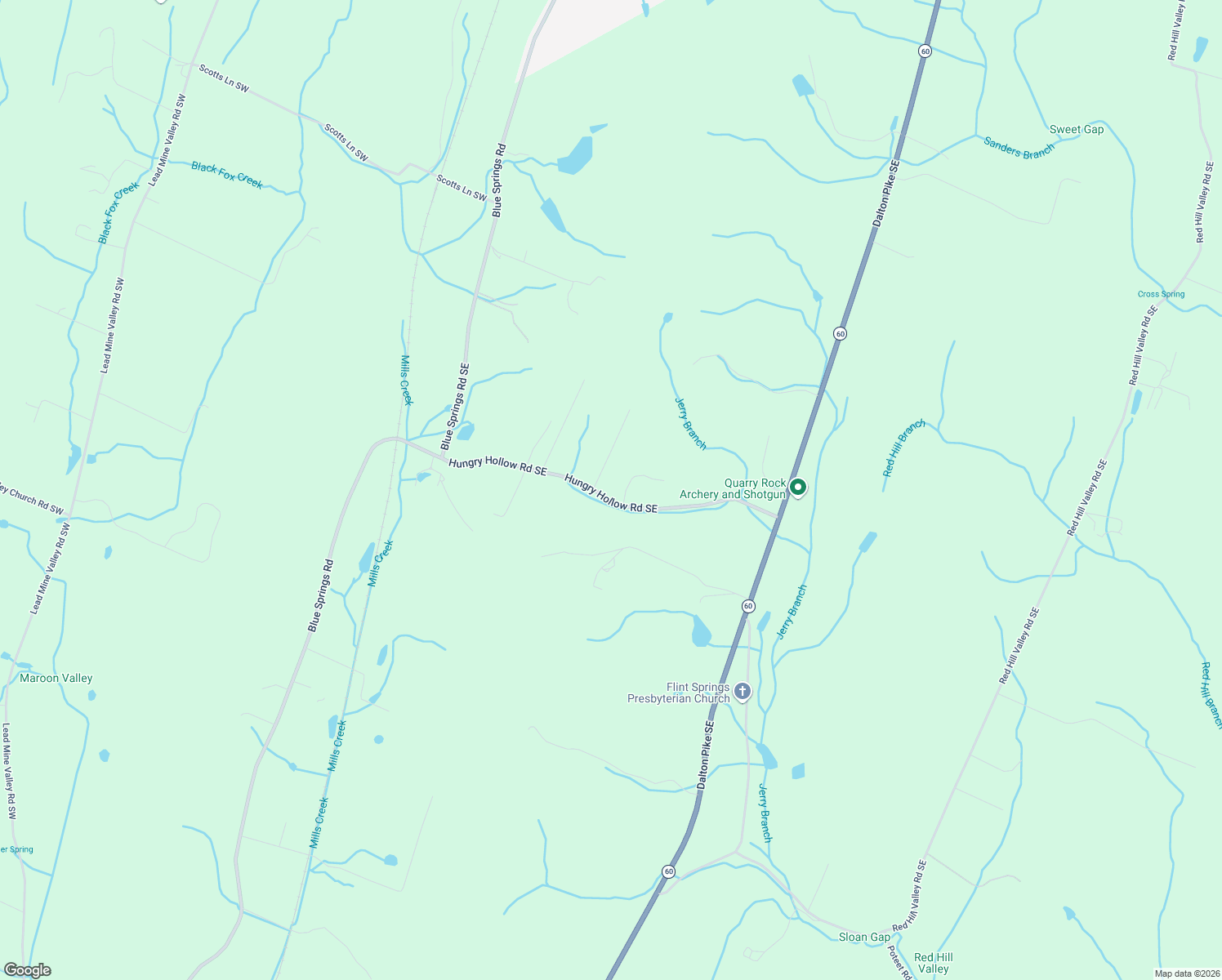 map of restaurants, bars, coffee shops, grocery stores, and more near 375 Hungry Hollow Road Southeast in Cleveland