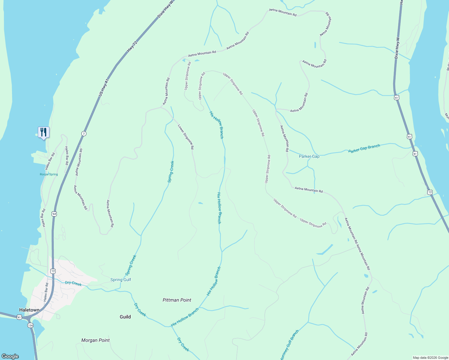 map of restaurants, bars, coffee shops, grocery stores, and more near in Guild