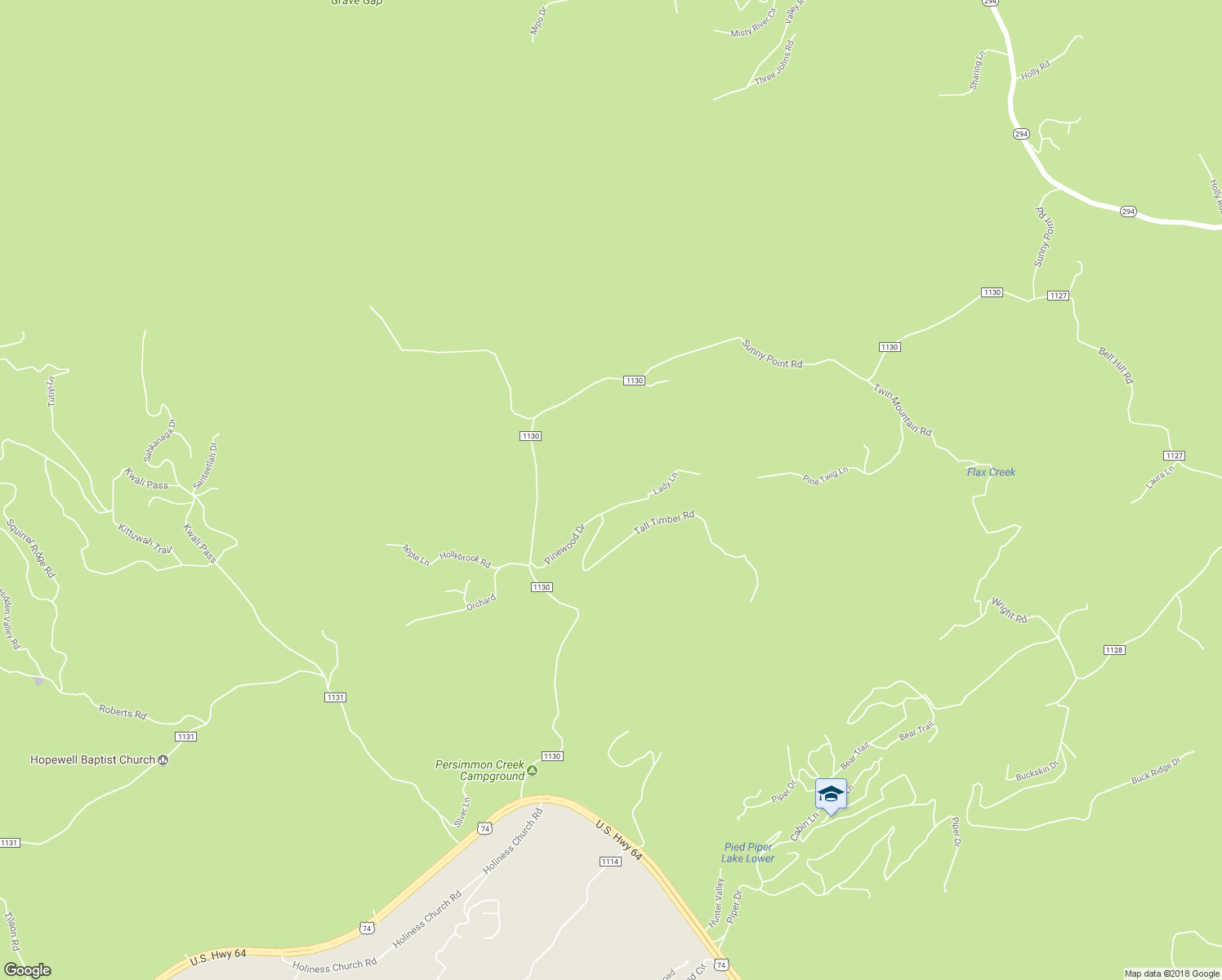 map of restaurants, bars, coffee shops, grocery stores, and more near 80 Lady Lane in Murphy
