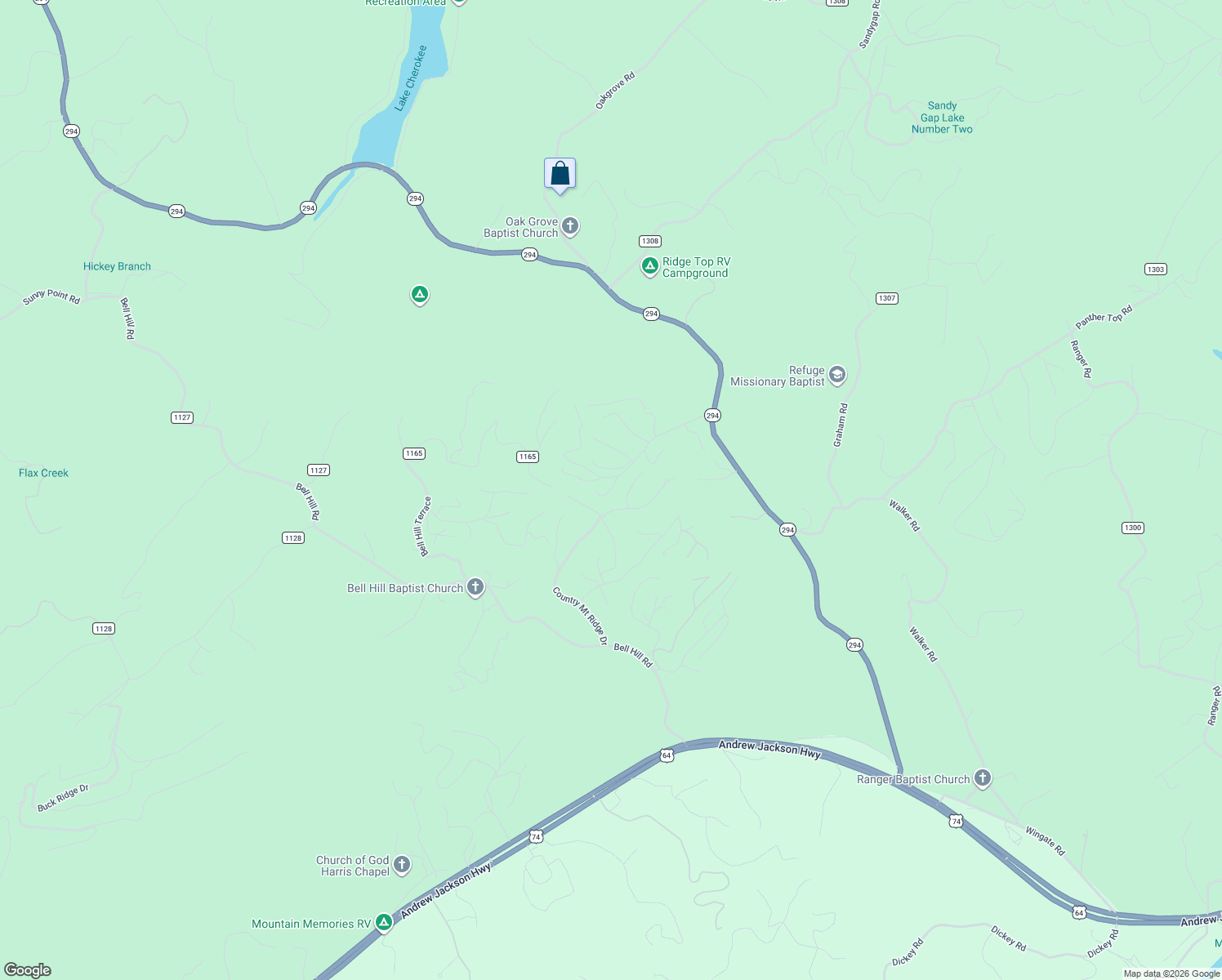 map of restaurants, bars, coffee shops, grocery stores, and more near 128 Osceola Rest in Murphy