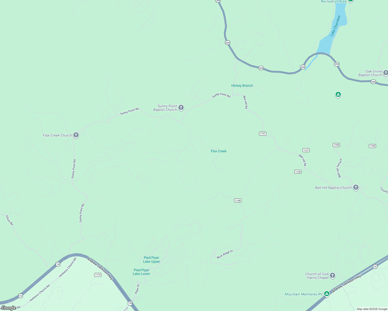 map of restaurants, bars, coffee shops, grocery stores, and more near 276 Twin Mountain Road in Murphy