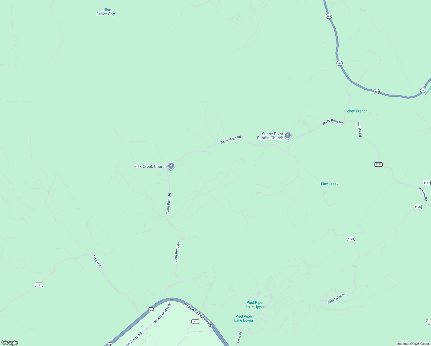 map of restaurants, bars, coffee shops, grocery stores, and more near 385 Sunny Point Road in Murphy