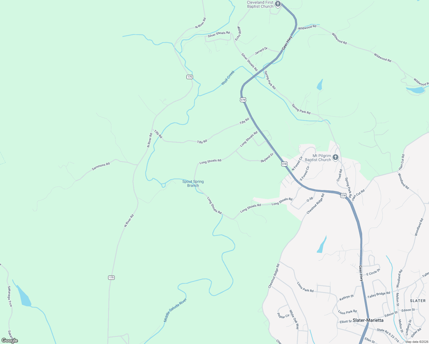 map of restaurants, bars, coffee shops, grocery stores, and more near in Slater-Marietta