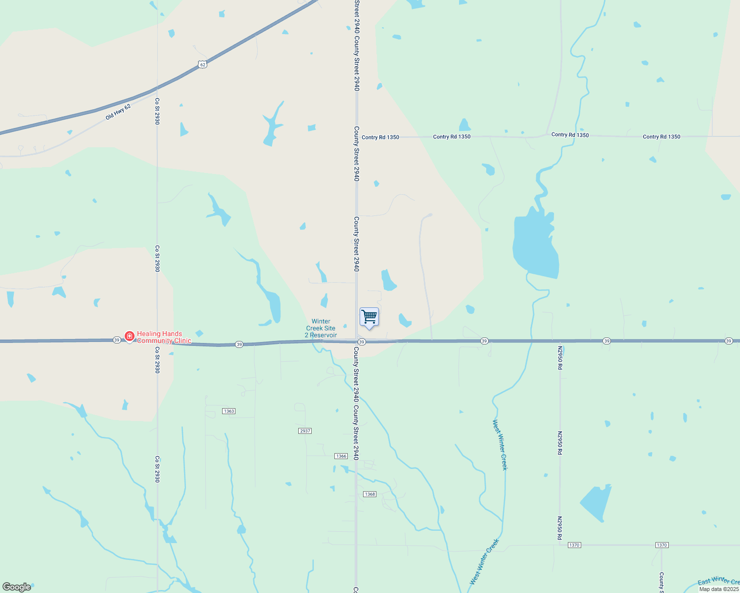 map of restaurants, bars, coffee shops, grocery stores, and more near 2377 County Street 2940 in Blanchard
