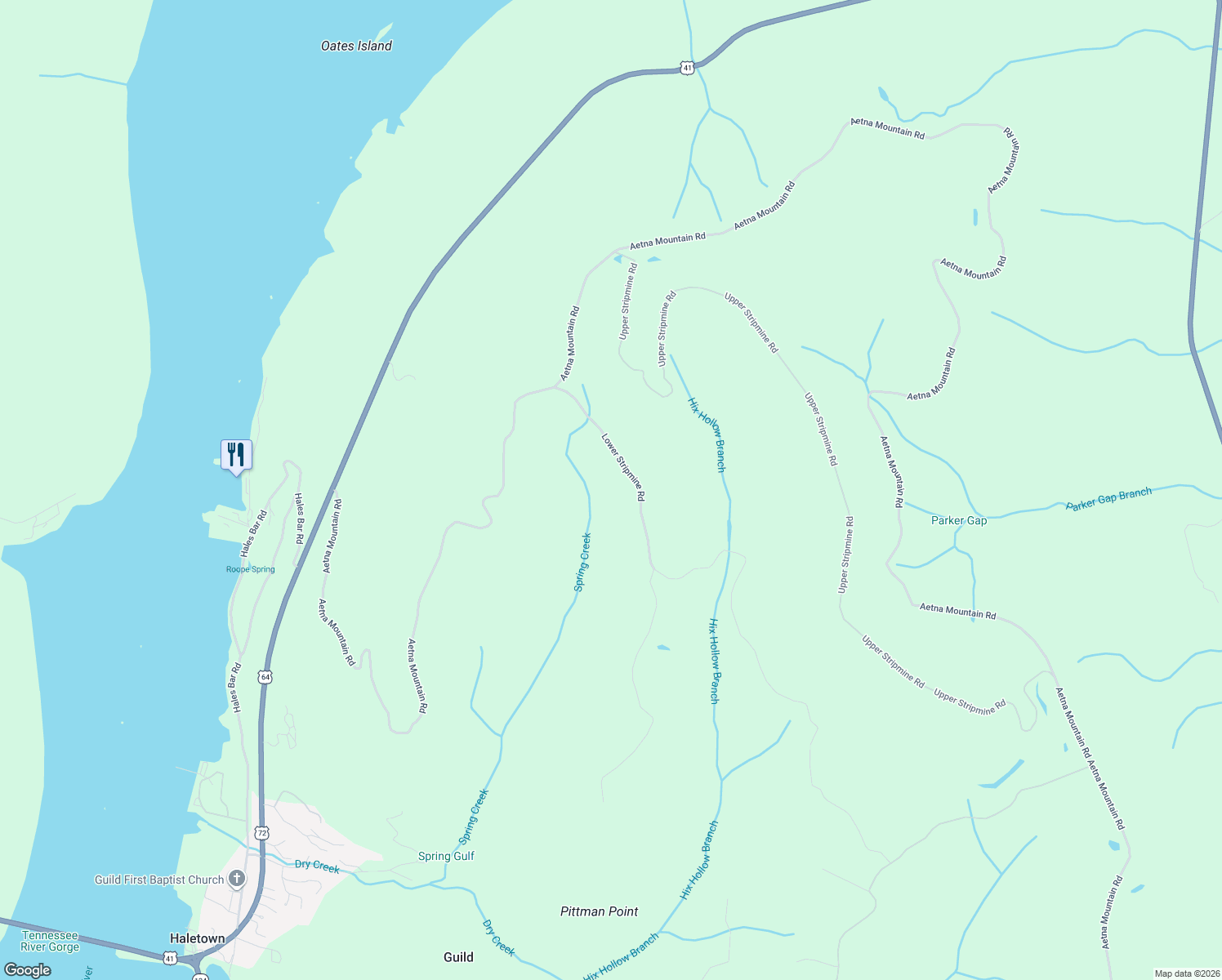 map of restaurants, bars, coffee shops, grocery stores, and more near in Guild