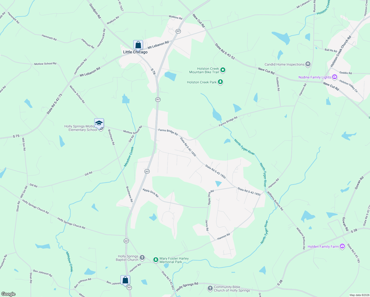 map of restaurants, bars, coffee shops, grocery stores, and more near 150 State Road S-42-1850 in Inman