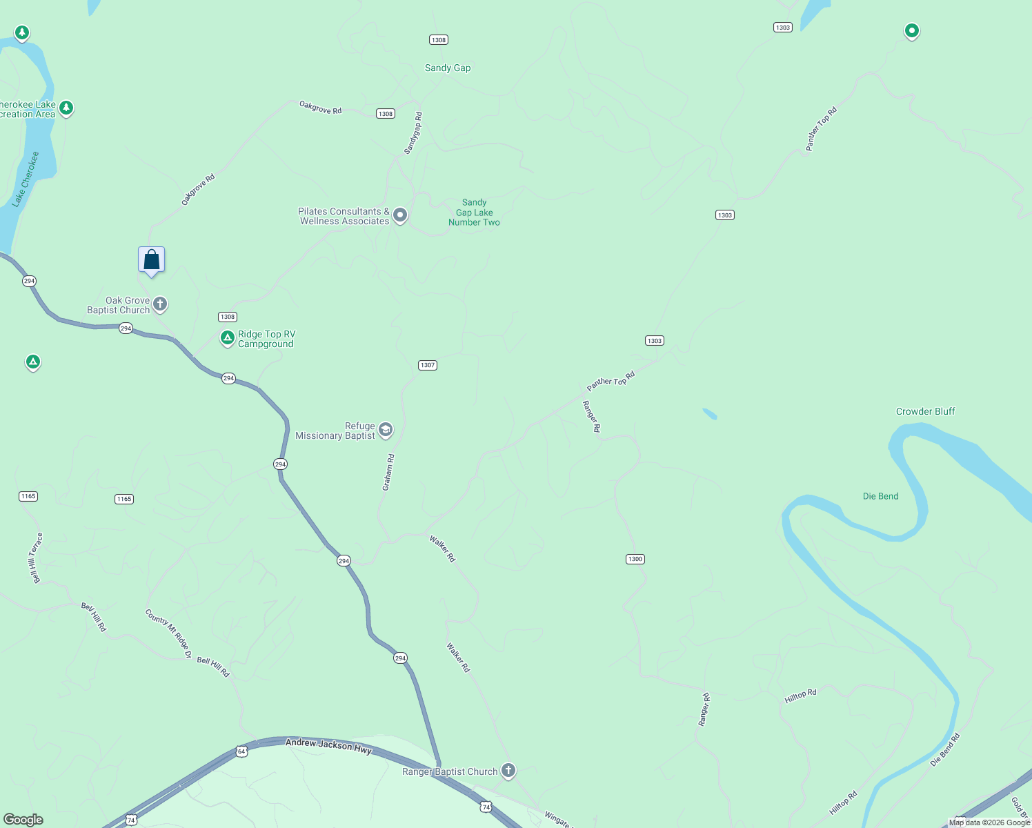 map of restaurants, bars, coffee shops, grocery stores, and more near 120 Panther Hill Road in Murphy