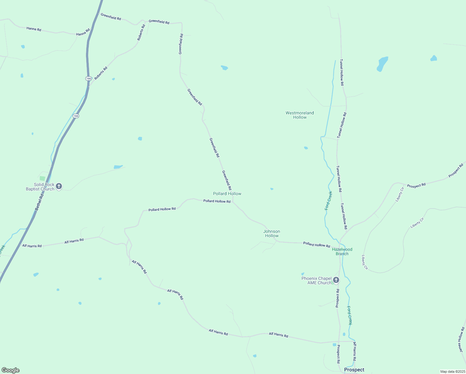 map of restaurants, bars, coffee shops, grocery stores, and more near 2199 Greenfield Road in Prospect