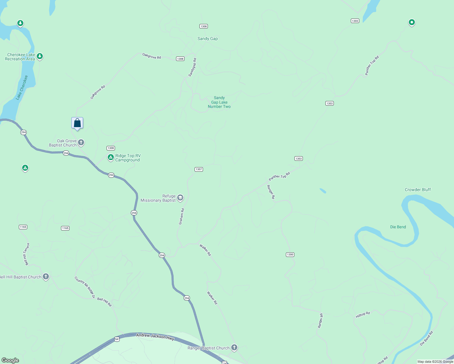 map of restaurants, bars, coffee shops, grocery stores, and more near 170 Panther Hill Road in Murphy