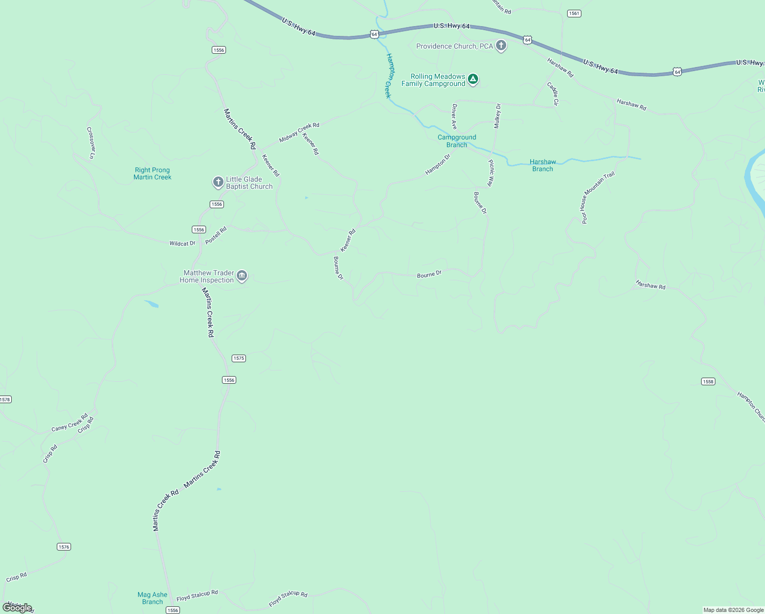map of restaurants, bars, coffee shops, grocery stores, and more near 115 Wild Azalea Lane in Murphy